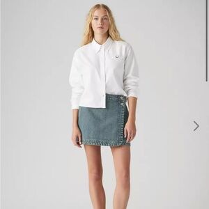 Levis Denim Wrap Mini Skirt